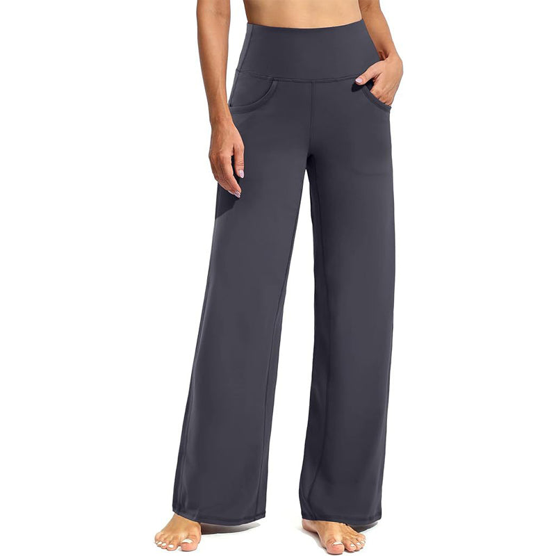🔥🌹Bestseller👉Stretch-Yoga-Loungehose mit weitem Bein und Taschen für Damen💞💐