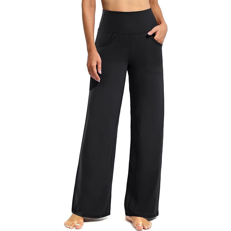 🔥🌹Bestseller👉Stretch-Yoga-Loungehose mit weitem Bein und Taschen für Damen💞💐