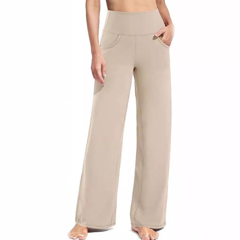 🔥🌹Bestseller👉Stretch-Yoga-Loungehose mit weitem Bein und Taschen für Damen💞💐