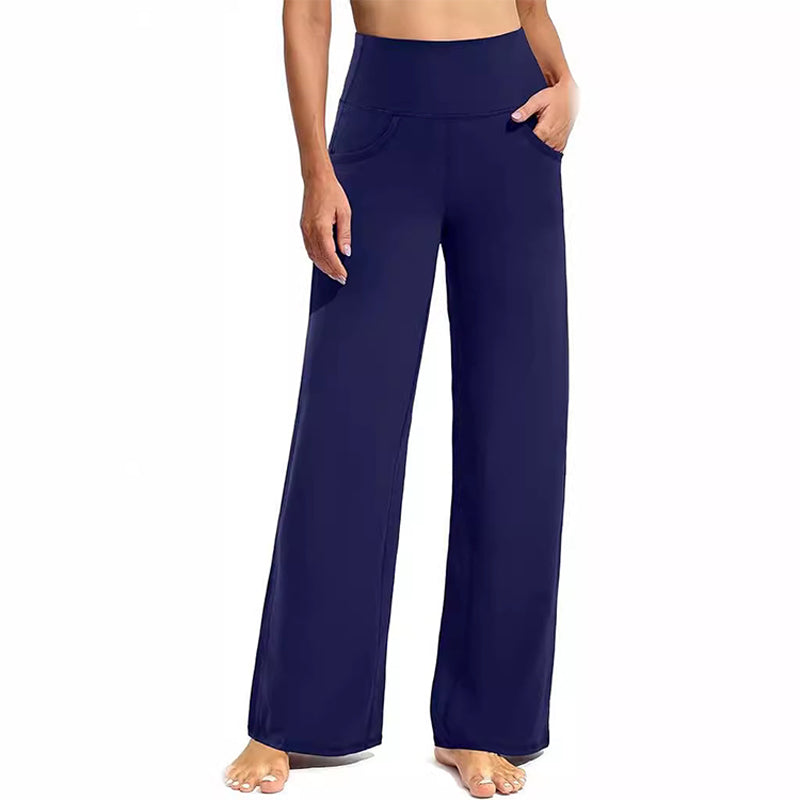 🔥🌹Bestseller👉Stretch-Yoga-Loungehose mit weitem Bein und Taschen für Damen💞💐