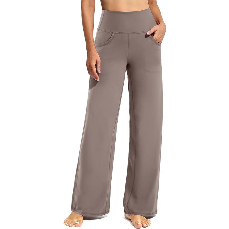 🔥🌹Bestseller👉Stretch-Yoga-Loungehose mit weitem Bein und Taschen für Damen💞💐