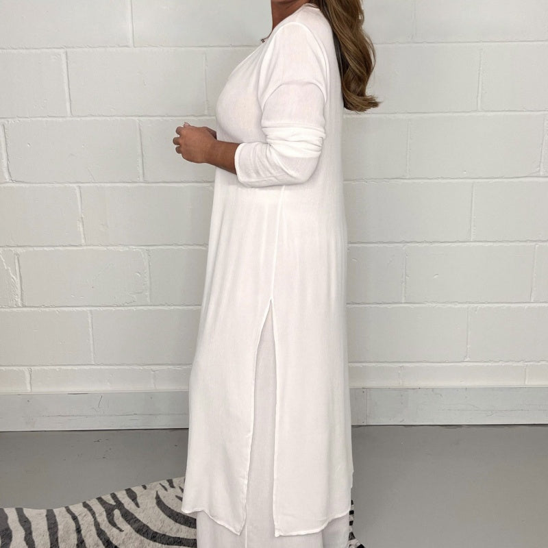 🌈HEISSER VERKAUF🌈 2-teiliges Set aus lockerem, langem Oberteil und Hose für Damen