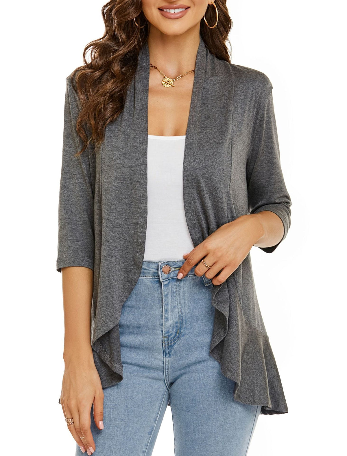 Lässige, leichte Damen-Cardigans mit offener Vorderseite