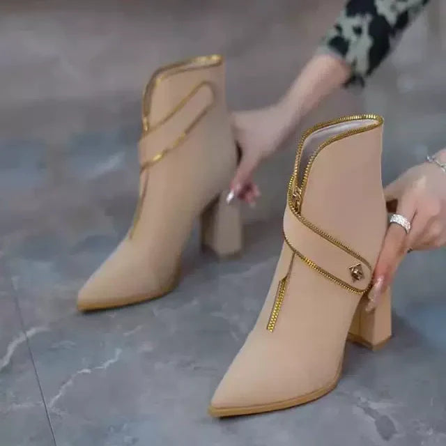 Modische Stiefeletten mit Reißverschluss für Damen