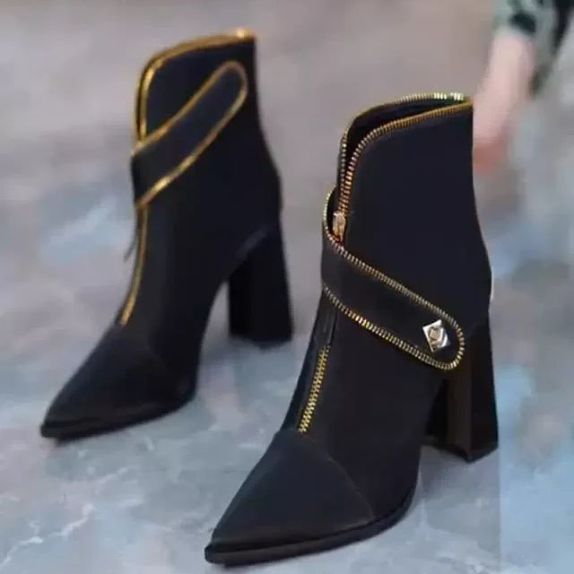 Modische Stiefeletten mit Reißverschluss für Damen