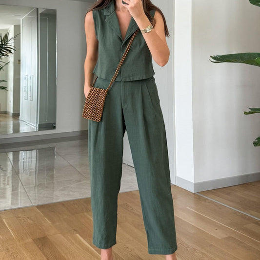Unifarbenes Oberteil und Hose im 2-teiligen Set