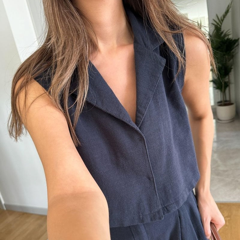 Unifarbenes Oberteil und Hose im 2-teiligen Set