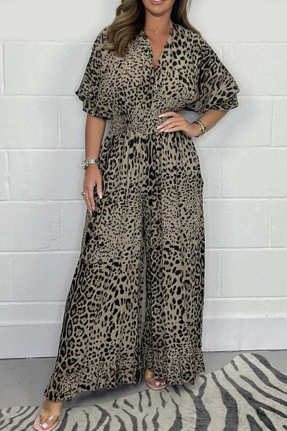 🔥🐆LETZTER TAG 50 % RABATT👗Leopardenmuster locker zusammen
