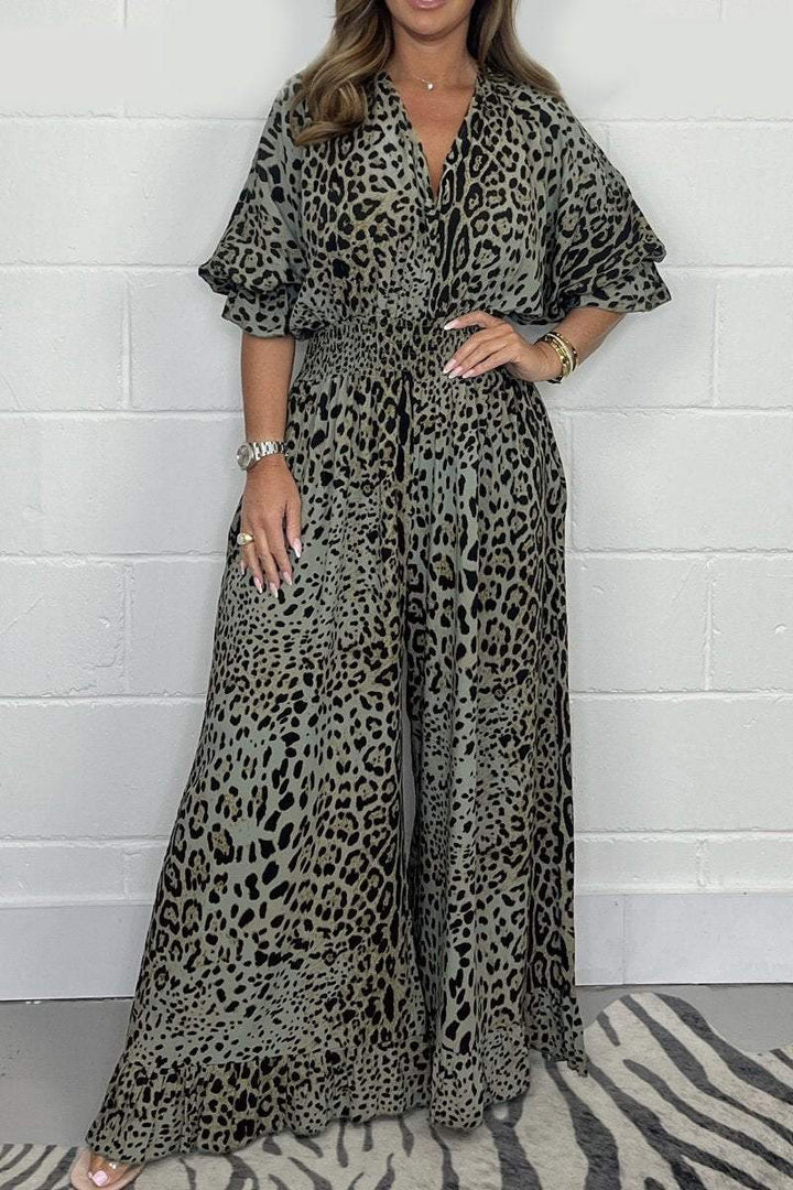 🔥🐆LETZTER TAG 50 % RABATT👗Leopardenmuster locker zusammen