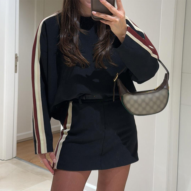 Trendy 2-teiliges Set aus Langarmtop und Minirock