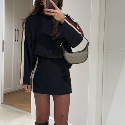Trendy 2-teiliges Set aus Langarmtop und Minirock