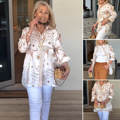 Übergroßes Button-Down-Hemd mit Leopardenmuster für Damen