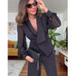 🥰Frühjahrsverkauf 50% RABATT💋Elegantes schwarzes Perlentop und breiter Schlauch (2-teiliges Set)