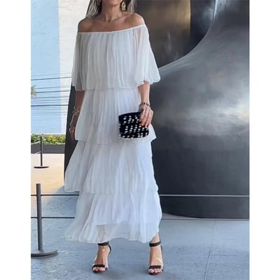 🔥Rabatt für eine begrenzte Zeit👗Damen Elegantes Kleid Chiffon Kuchen Maxikleid