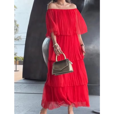 🔥Rabatt für eine begrenzte Zeit👗Damen Elegantes Kleid Chiffon Kuchen Maxikleid