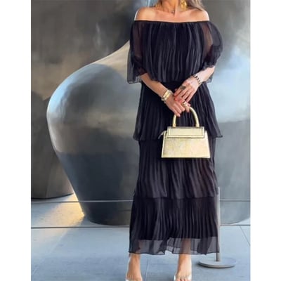 🔥Rabatt für eine begrenzte Zeit👗Damen Elegantes Kleid Chiffon Kuchen Maxikleid