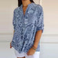 Damenbluse mit V-Ausschnitt und Blumendruck