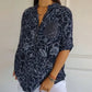 Damenbluse mit V-Ausschnitt und Blumendruck