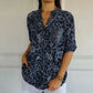 Damenbluse mit V-Ausschnitt und Blumendruck