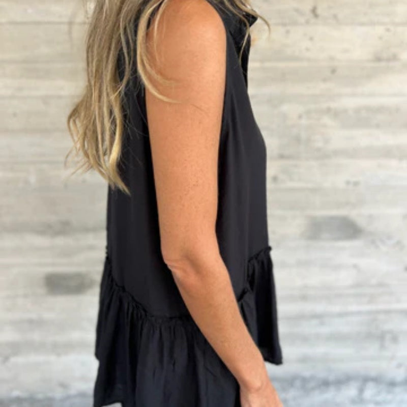 Lässiges, lockeres, einfarbiges Button-Down-Shirt für Damen