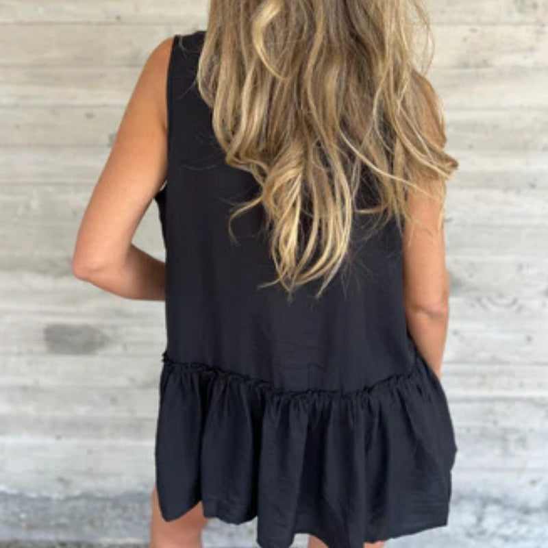 Lässiges, lockeres, einfarbiges Button-Down-Shirt für Damen