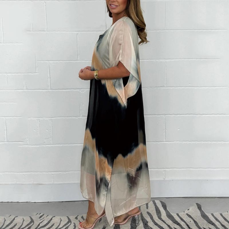 ✨ Bequemes, lässiges Chiffon-Dip-Dye-Kleid für Damen