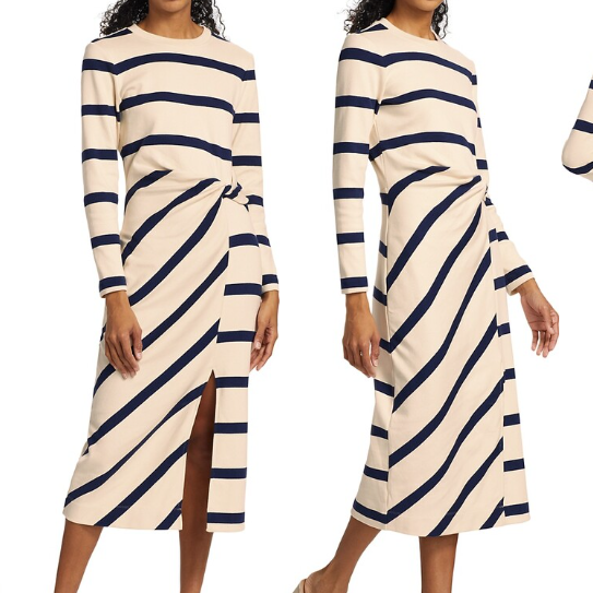 🖤49% Rabatt🤍Schwarz-weiß gestreiftes Kleid für Damen