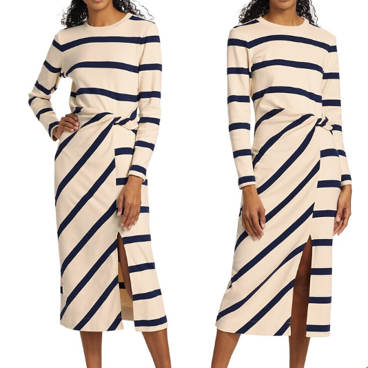 🖤49% Rabatt🤍Schwarz-weiß gestreiftes Kleid für Damen
