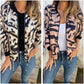 Bomberjacke mit Reißverschluss und Zebra-Print für Damen im Herbst