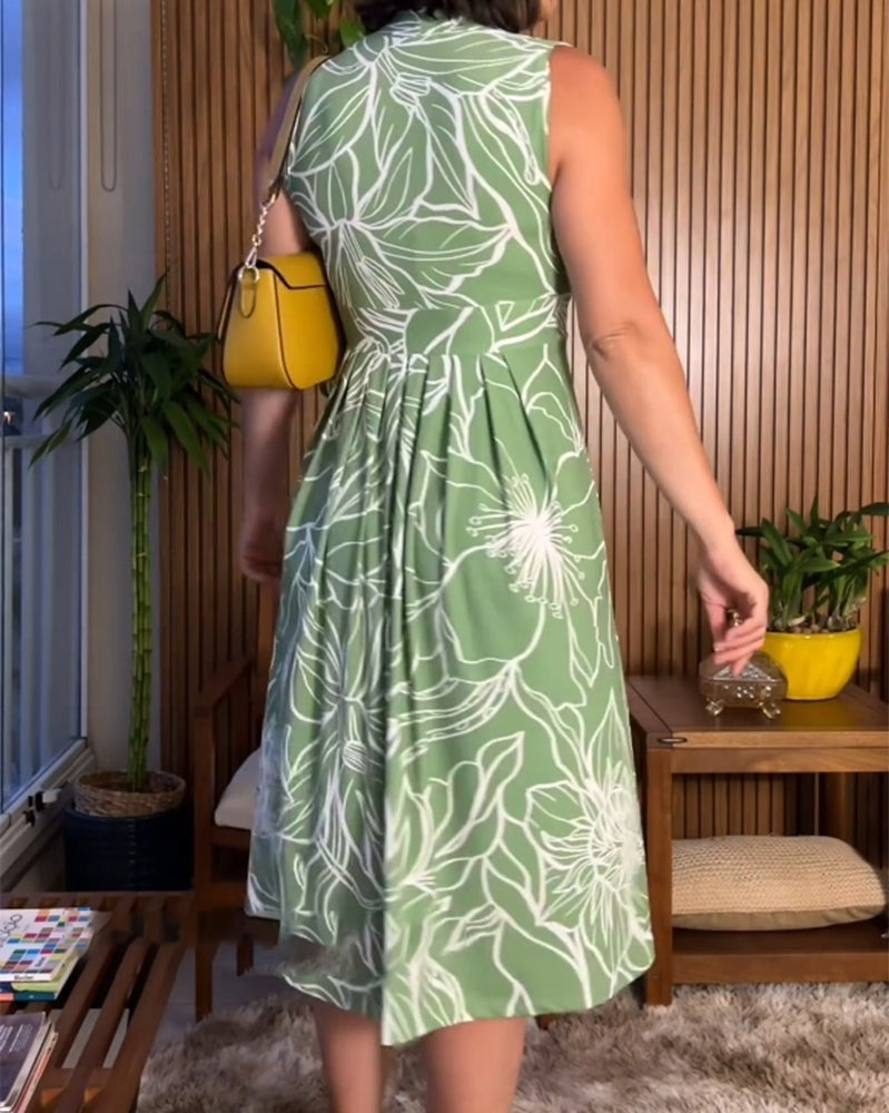 💥 neue plus Größe ärmellose v-Ausschnitt Taille-cinching Kleid