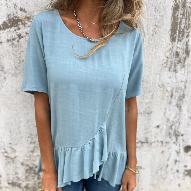 Lässiges T-Shirt mit Rundhalsausschnitt für Frauen