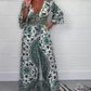 💃Jumpsuit mit V-Ausschnitt und Print für Damen