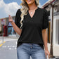 🌸 Bedrucktes Kurzarm-Top mit V-Ausschnitt für Damen