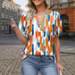 🌸 Bedrucktes Kurzarm-Top mit V-Ausschnitt für Damen