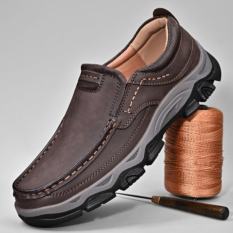 Herren Leder Casual Trendy Slip-On Turnschuhe