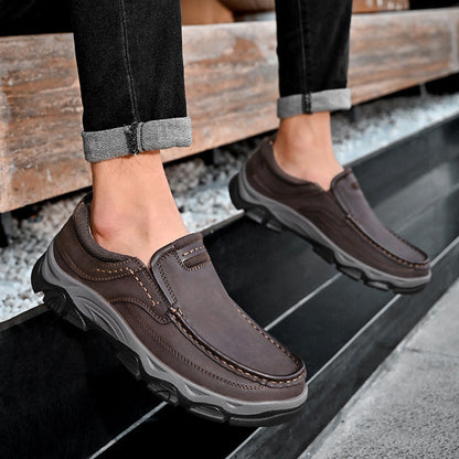 Herren Leder Casual Trendy Slip-On Turnschuhe