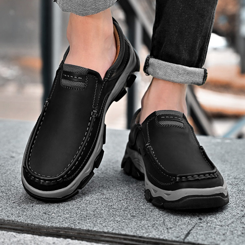 Herren Leder Casual Trendy Slip-On Turnschuhe