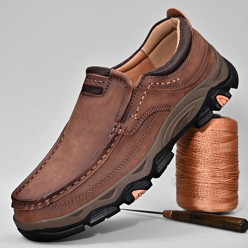 Herren Leder Casual Trendy Slip-On Turnschuhe