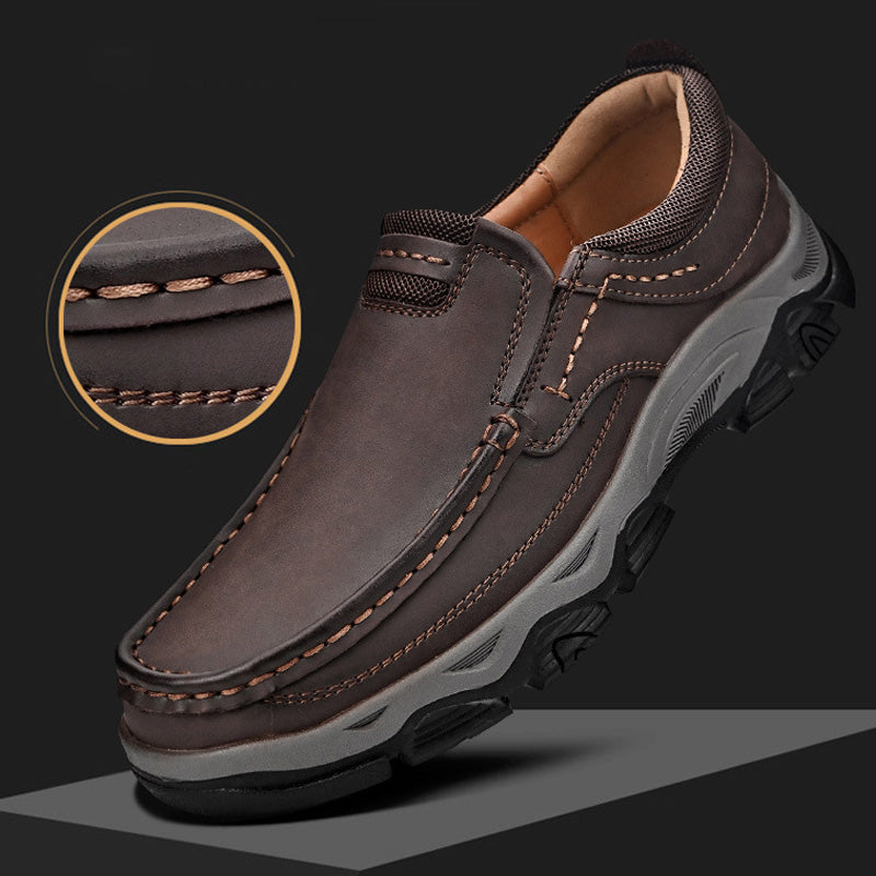 Herren Leder Casual Trendy Slip-On Turnschuhe