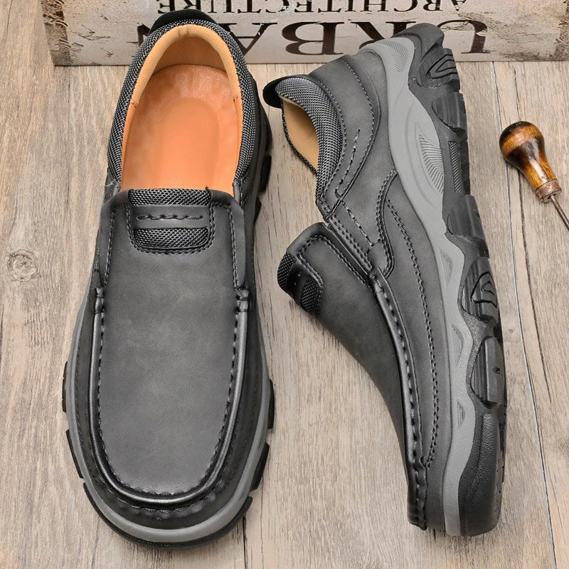 Herren Leder Casual Trendy Slip-On Turnschuhe