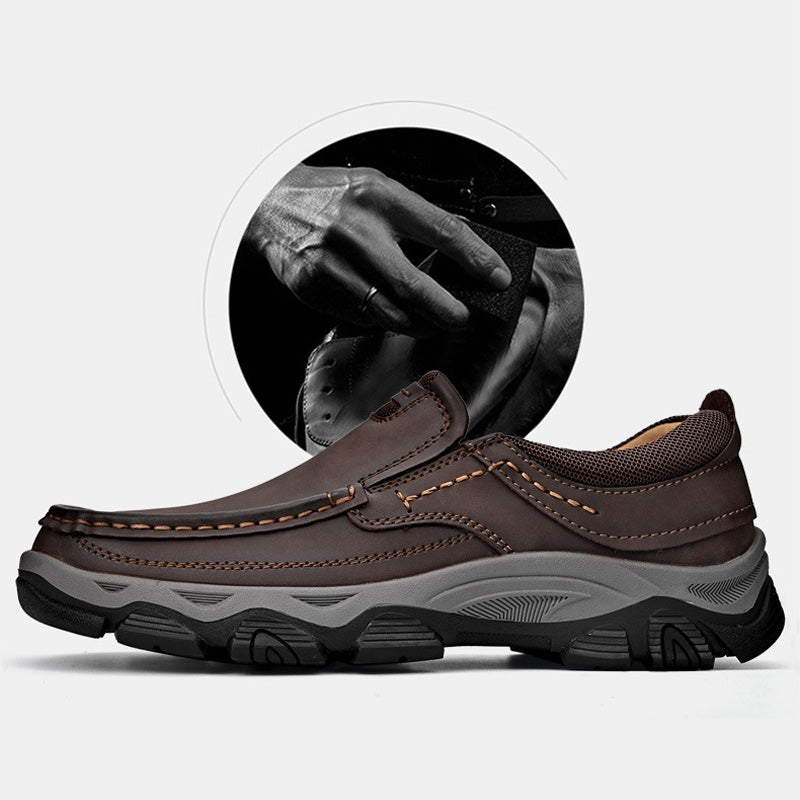 Herren Leder Casual Trendy Slip-On Turnschuhe