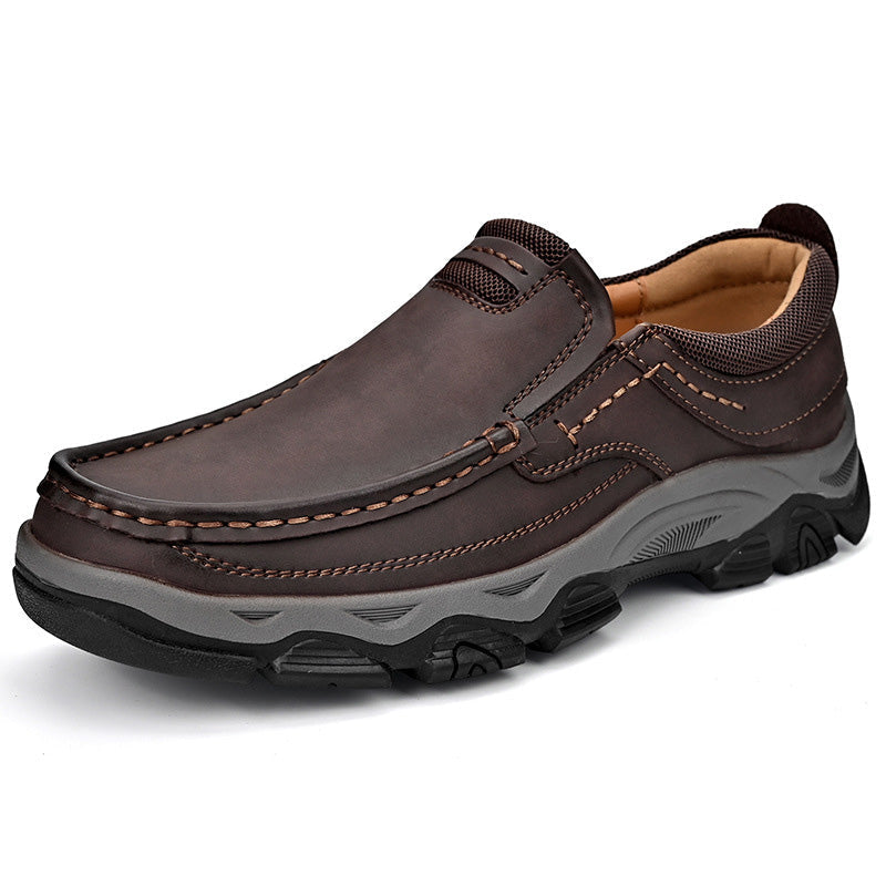 Herren Leder Casual Trendy Slip-On Turnschuhe