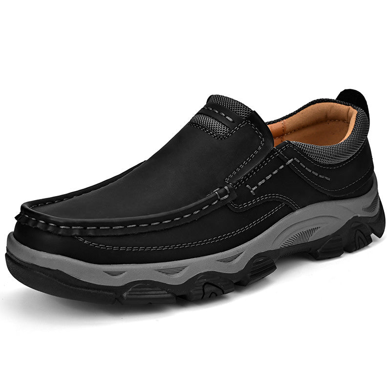 Herren Leder Casual Trendy Slip-On Turnschuhe