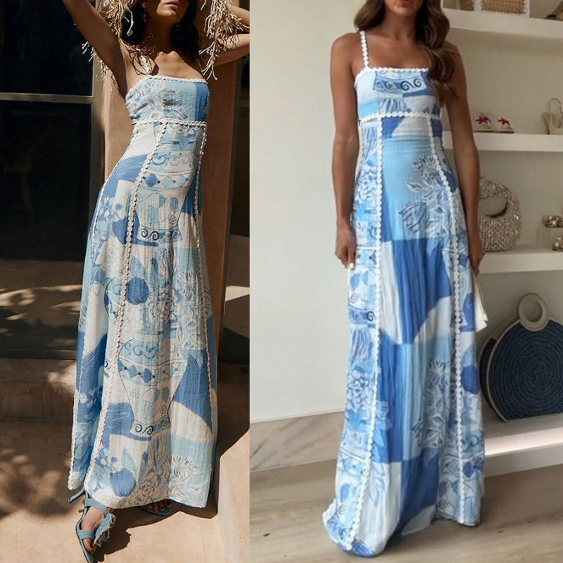Langes Kleid mit Schleifendesign und Cut-Outs auf der Rückseite