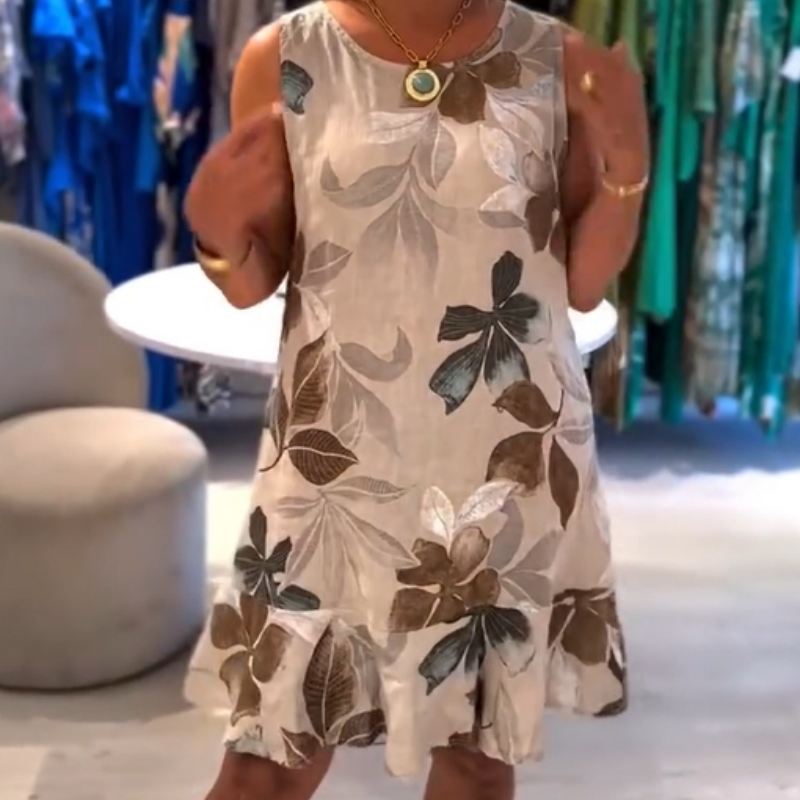 Modisches ärmelloses Kleid mit Aufdruck für Damen