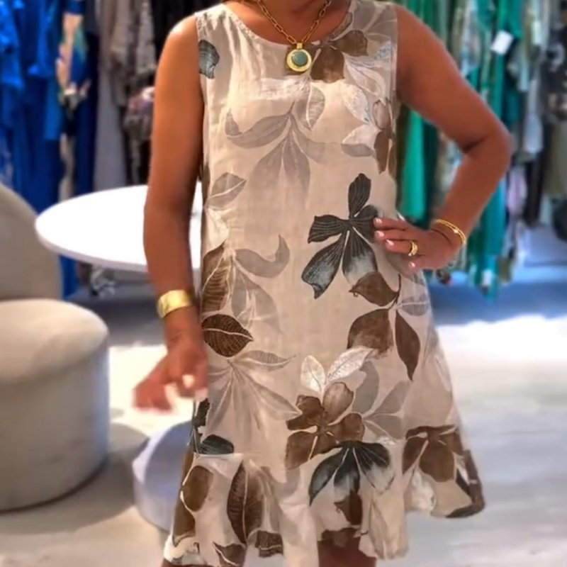 Modisches ärmelloses Kleid mit Aufdruck für Damen