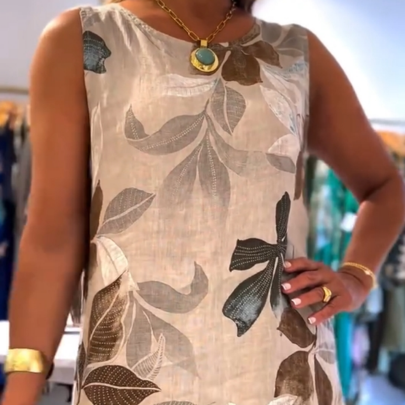 Modisches ärmelloses Kleid mit Aufdruck für Damen