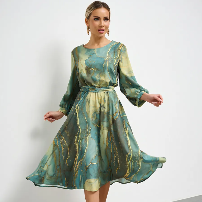 🌸Frühlingsangebote🌸 Smaragdgrünes, vergoldetes Kleid mit Farbverlauf
