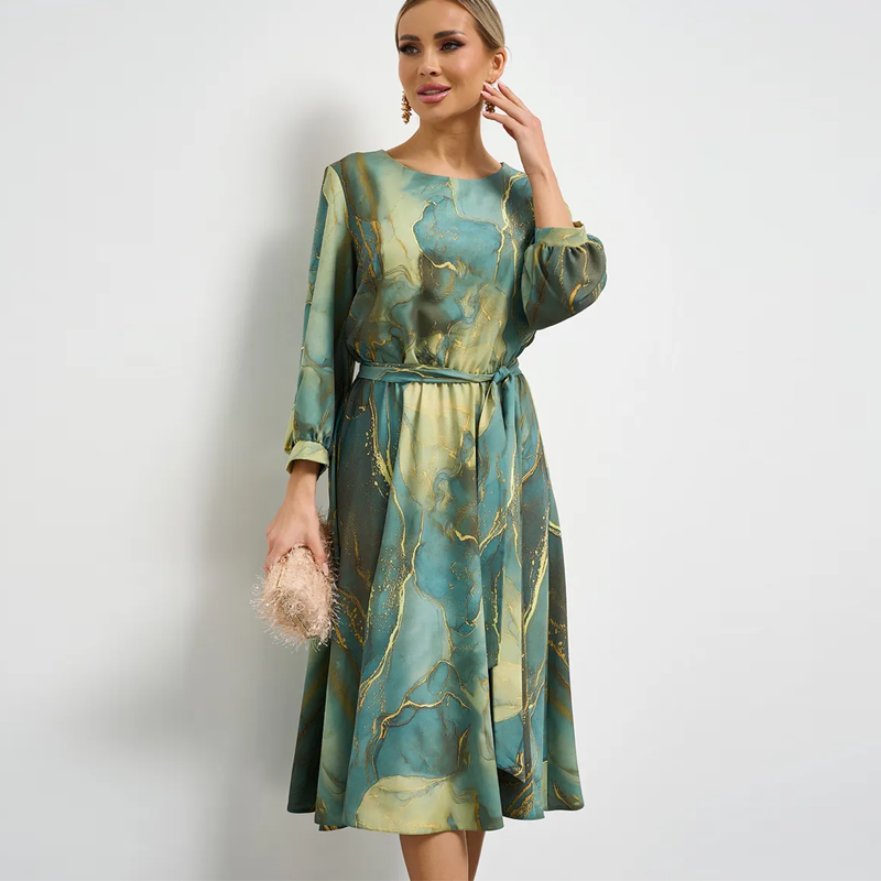 🌸Frühlingsangebote🌸 Smaragdgrünes, vergoldetes Kleid mit Farbverlauf