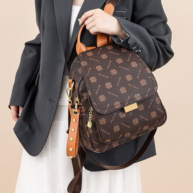 Modischer Rucksack aus Kunstleder für Damen mit großem Fassungsvermögen
